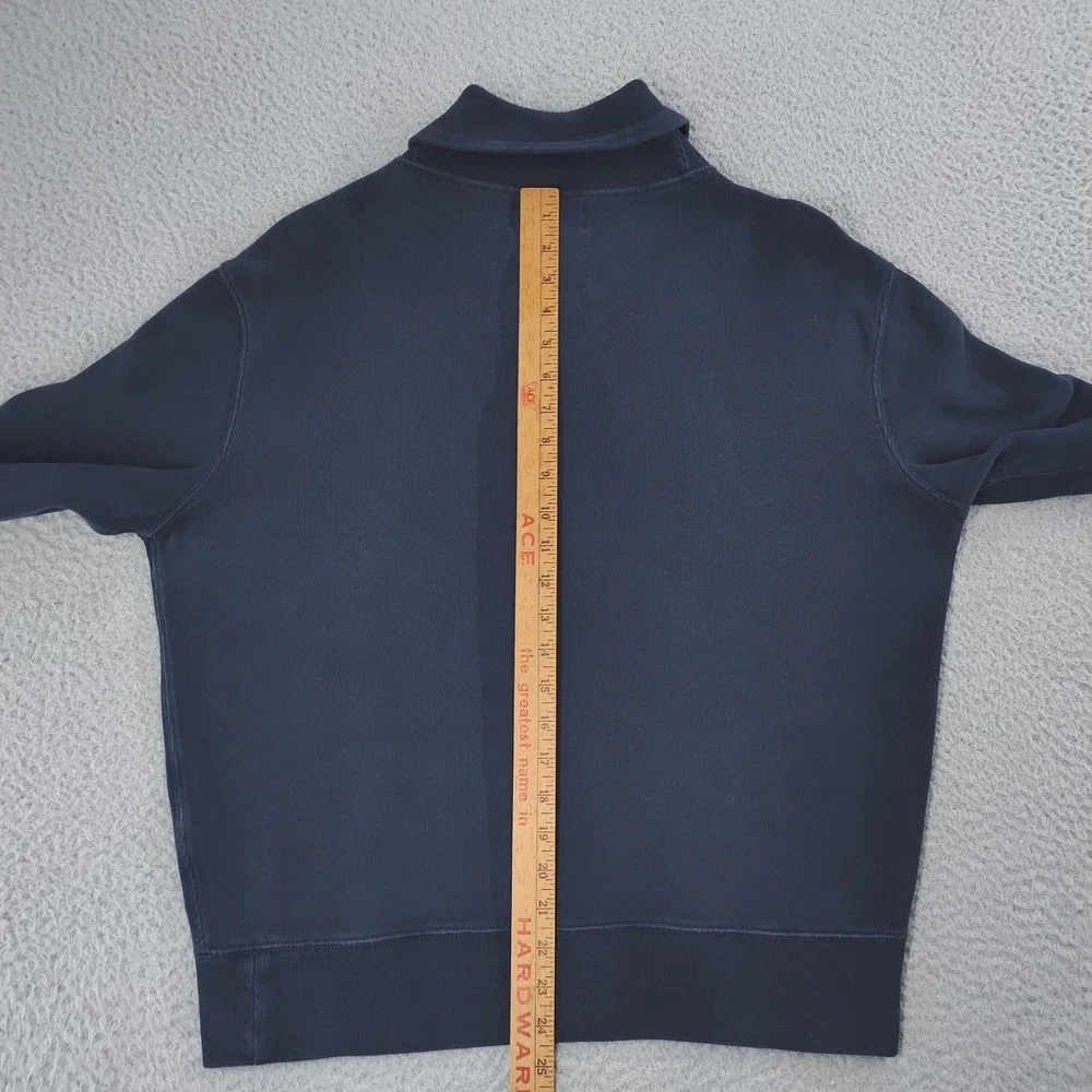 Polo Ralph Lauren Sweater Mens Medium Navy Mock Neck Button Pullover